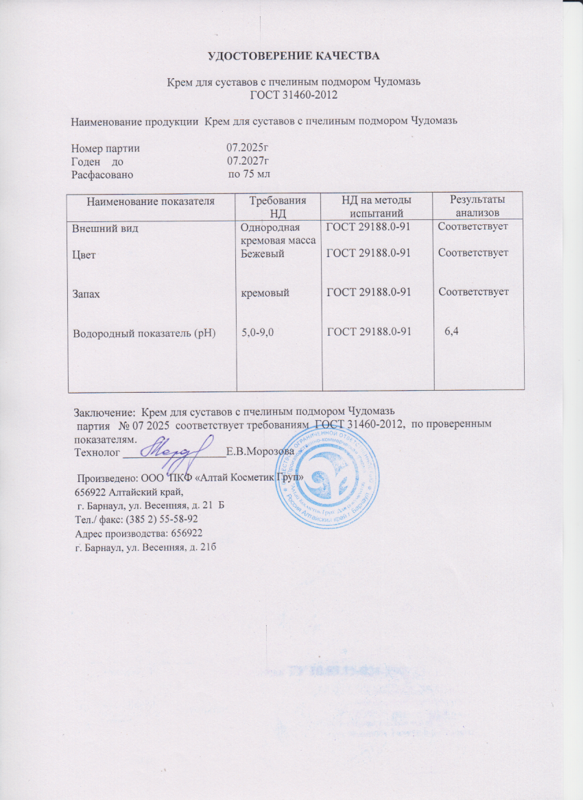 Паспорт №072025